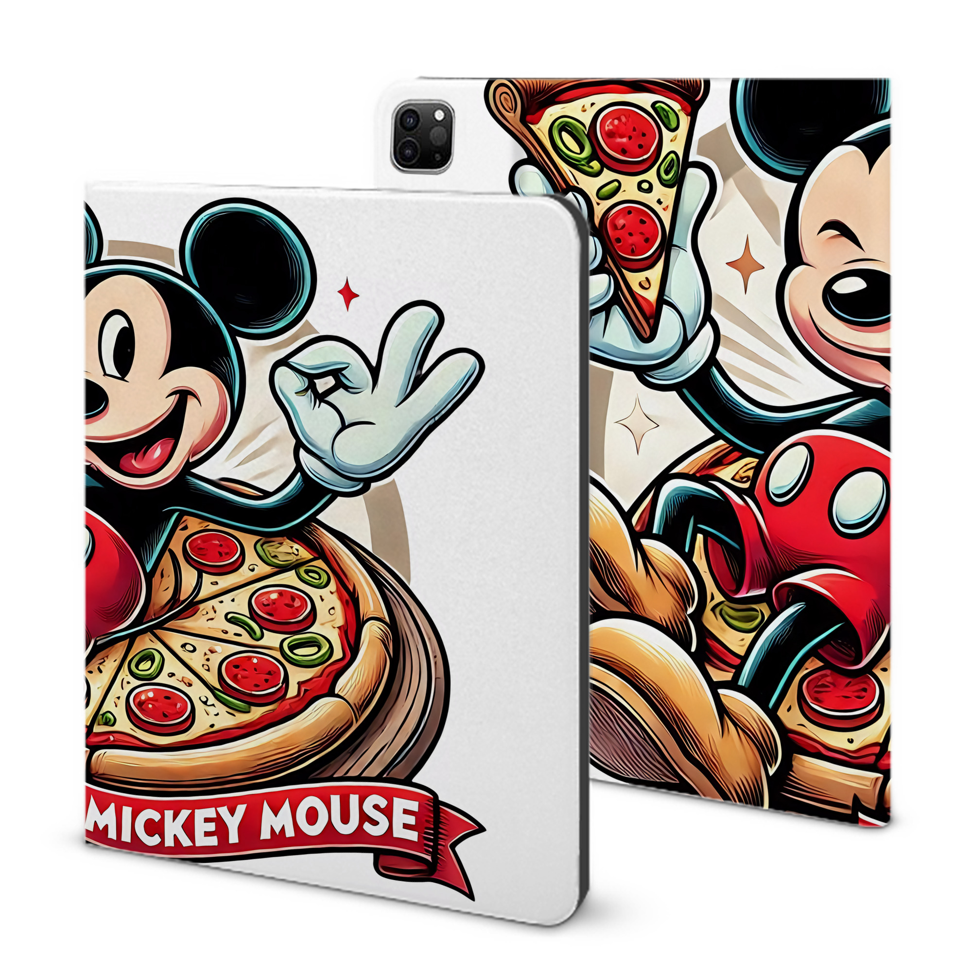 （画像用） ミッキーマウス Mickey Mouse IPad ケース ブック型 PUレザー TPU 耐衝撃 軽量 薄型 ペン収納なし 全面保護 IPad 各モデル対応